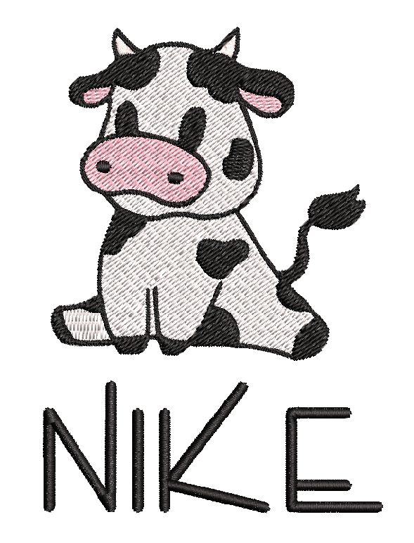 Cow Nike Embroidery Design