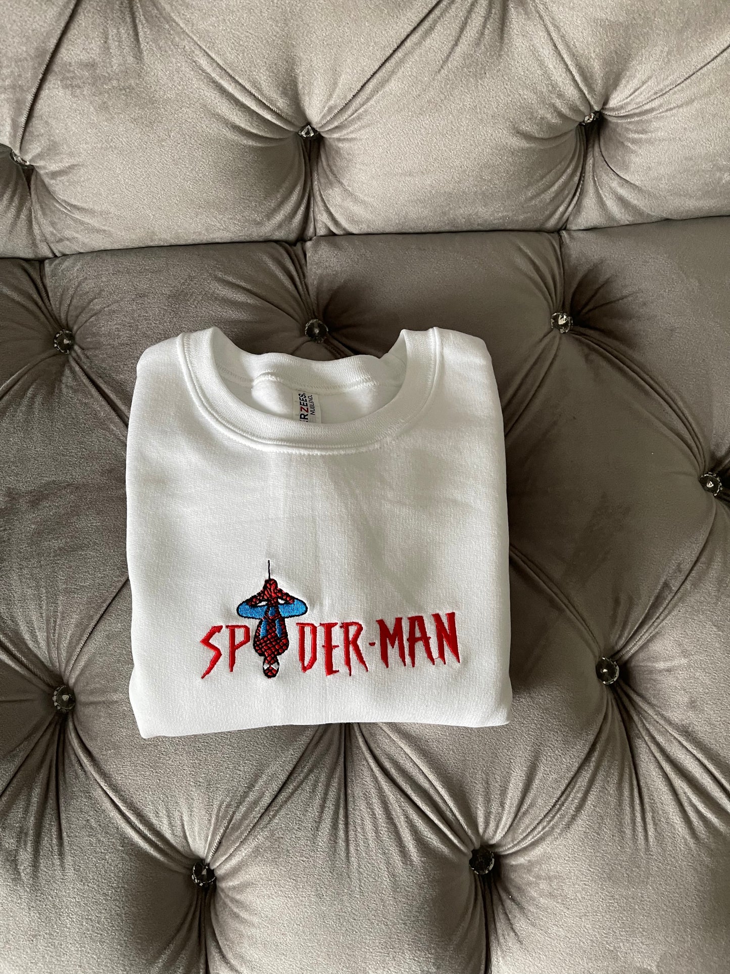 Calligraphy Spiderman Embroidered Sweatshirt