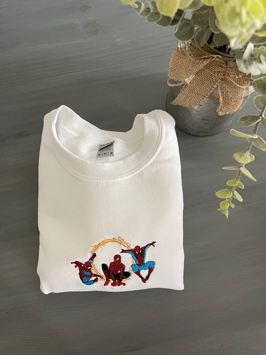 NEW!! Spiderman x 3 Embroidered Sweatshirt