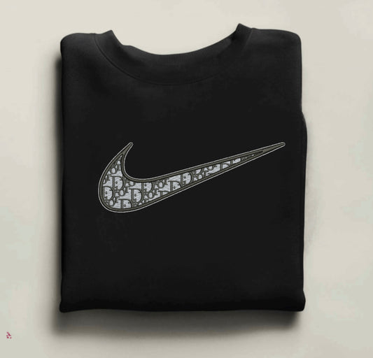 Dîôr Swoosh Embroidered Sweatshirt