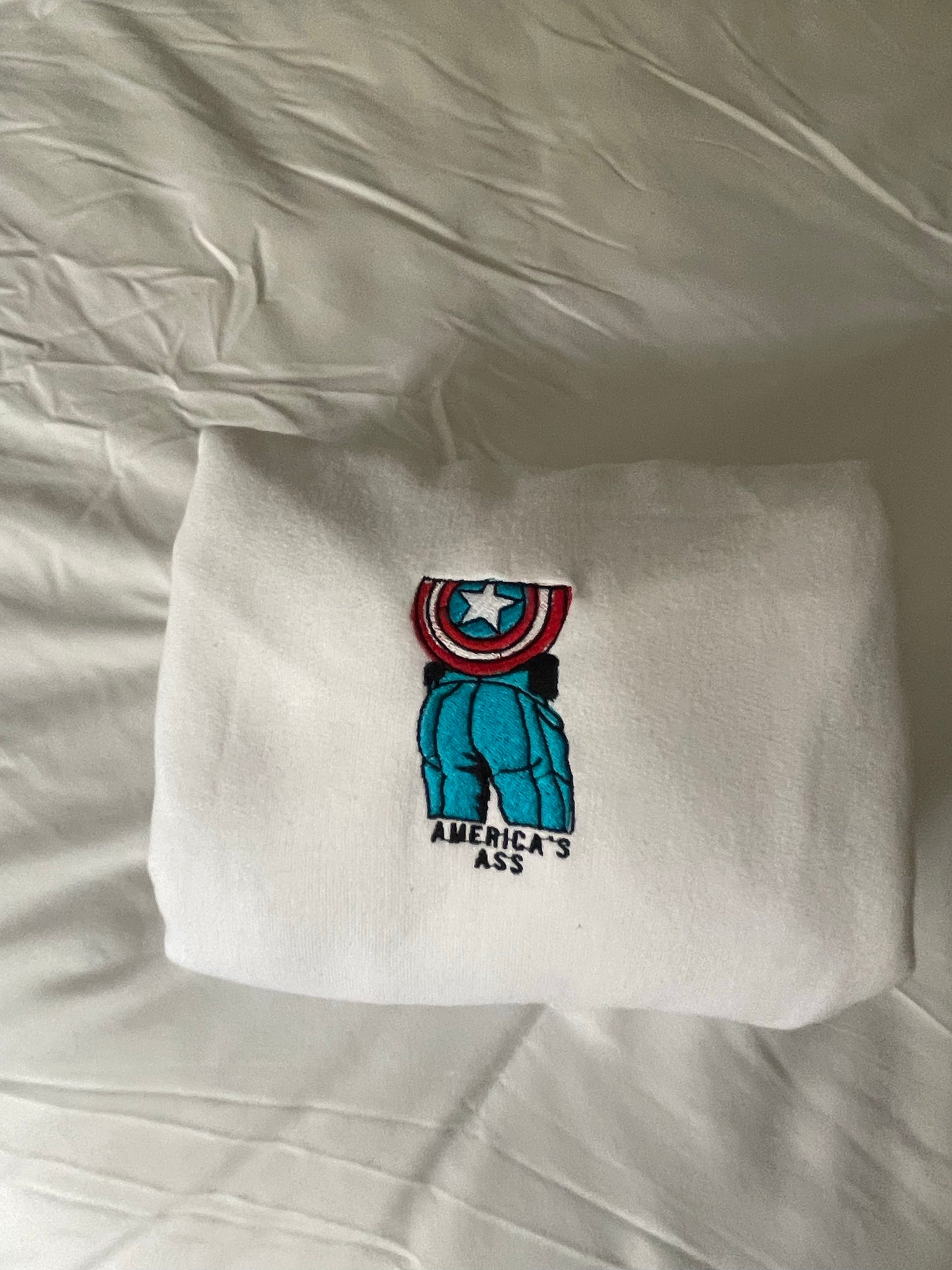Captain America, Americas Ass embroidered sweatshirt