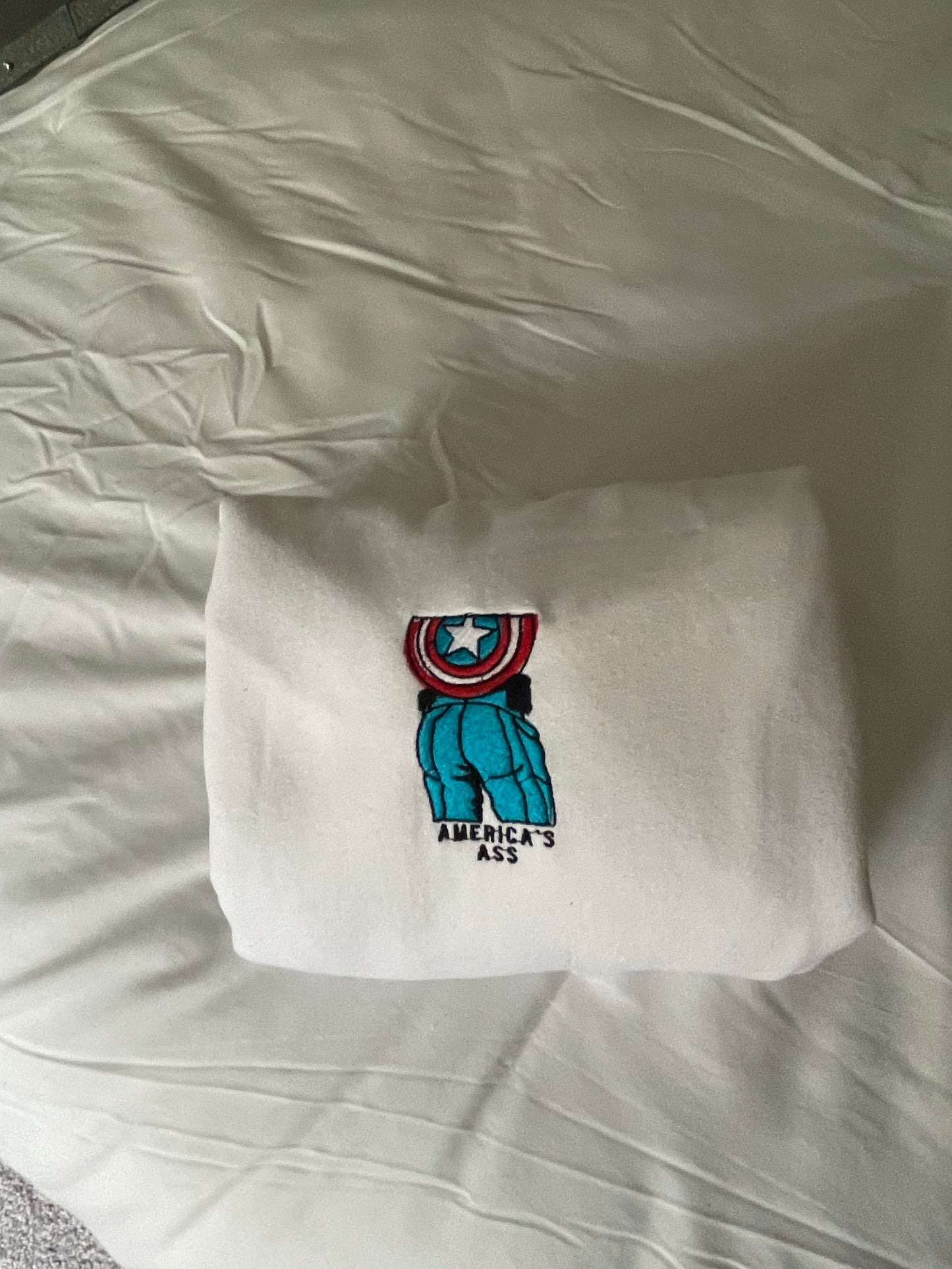Captain America, Americas Ass embroidered sweatshirt