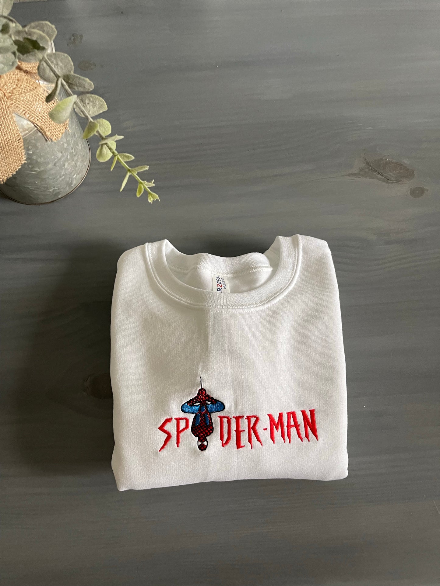 Calligraphy Spiderman Embroidered Sweatshirt